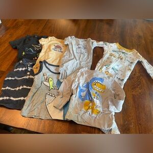 Bundle of 7 12 months and 12-18 months tee shirts and one pieces assorted brands